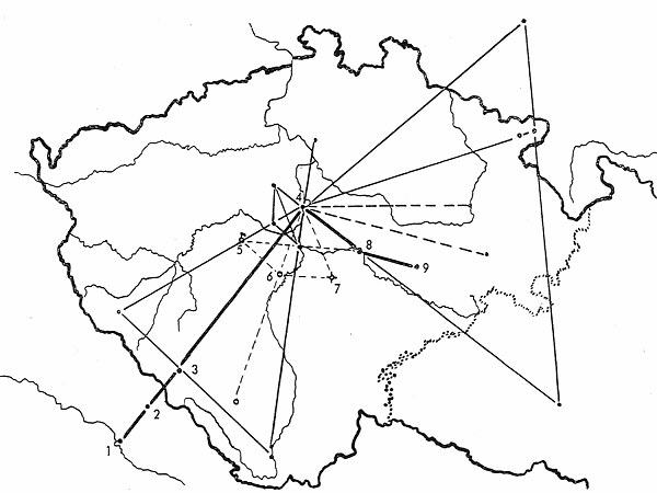 Development of the communications network in Bohemia: Map 3